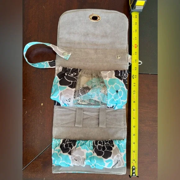 Lilly Bit Elegant Mini Baby Bag - Black, Aqua Diaper Clutch Adjustable Crossbody - Picture 11 of 12